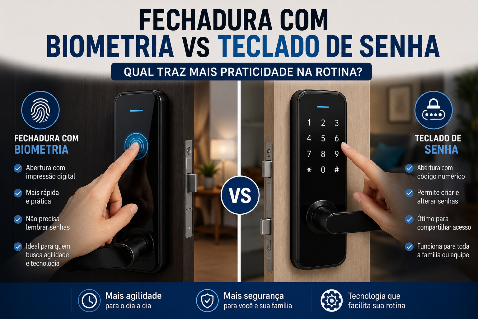 Fechadura com Biometria vs Teclado de Senha: Qual traz mais pratica?