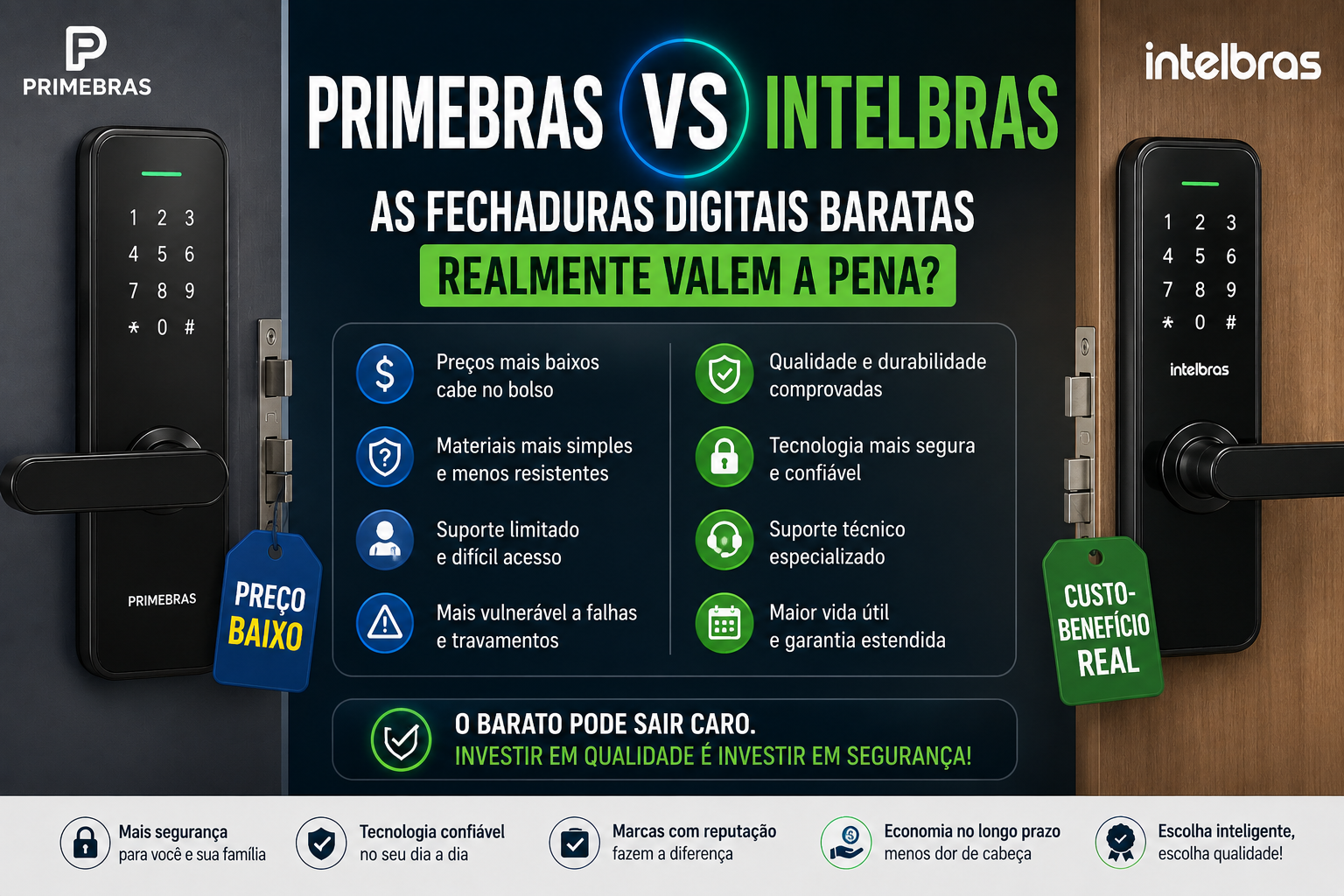 Primebras vs Intelbras: As fechaduras digitais baratas vale a pena?